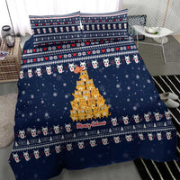 Meowy Catmas Bedding Set with Orange Cats Christmas Tree and Snowflake Pattern Design - Wonder Print Shop