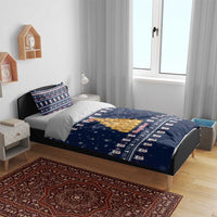 Meowy Catmas Bedding Set with Orange Cats Christmas Tree and Snowflake Pattern Design - Wonder Print Shop