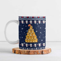 Meowy Catmas Ceramic Mug with Orange Cats Christmas Tree and Snowflake Pattern Design - Wonder Print Shop