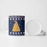 Meowy Catmas Ceramic Mug with Orange Cats Christmas Tree and Snowflake Pattern Design - Wonder Print Shop