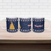 Meowy Catmas Ceramic Mug with Orange Cats Christmas Tree and Snowflake Pattern Design - Wonder Print Shop