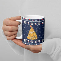 Meowy Catmas Ceramic Mug with Orange Cats Christmas Tree and Snowflake Pattern Design - Wonder Print Shop
