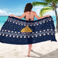 Meowy Catmas Sarong with Orange Cats Christmas Tree and Snowflake Pattern Design - Wonder Print Shop