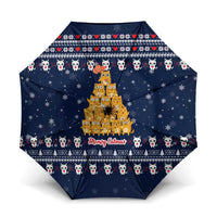Meowy Catmas Umbrella with Orange Cats Christmas Tree and Snowflake Pattern Design - Wonder Print Shop