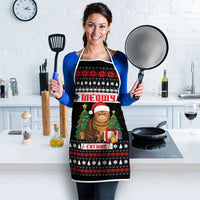 Meowy Catmas Apron with Tabby Cat Santa Hat and Christmas Tree Gift Pattern Design - Wonder Print Shop
