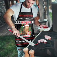 Meowy Catmas Apron with Tabby Cat Santa Hat and Christmas Tree Gift Pattern Design - Wonder Print Shop
