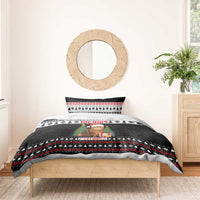 Meowy Catmas Bedding Set with Tabby Cat Santa Hat and Christmas Tree Gift Pattern Design - Wonder Print Shop