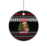 Meowy Catmas Ceramic Ornament with Tabby Cat Santa Hat and Christmas Tree Gift Pattern Design - Wonder Print Shop