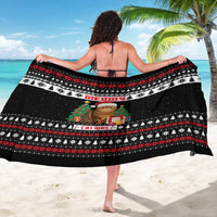 Meowy Catmas Sarong with Tabby Cat Santa Hat and Christmas Tree Gift Pattern Design - Wonder Print Shop