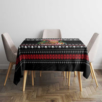 Meowy Catmas Tablecloth with Tabby Cat Santa Hat and Christmas Tree Gift Pattern Design - Wonder Print Shop