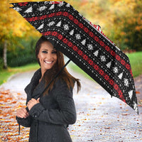 Meowy Catmas Umbrella with Tabby Cat Santa Hat and Christmas Tree Gift Pattern Design - Wonder Print Shop