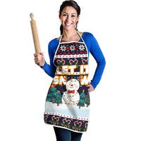 Let It Snow Christmas Apron Funny Xmas Holiday Patterns - Wonder Print Shop