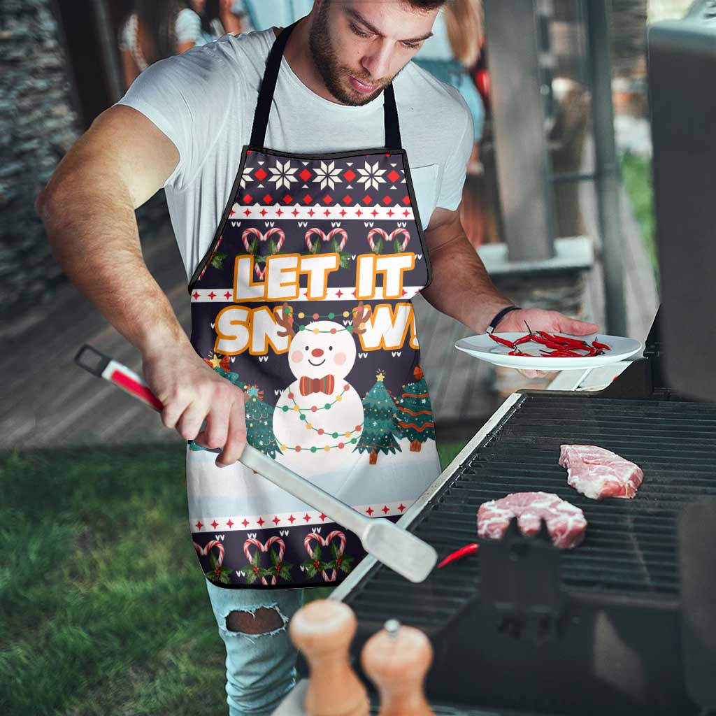 Let It Snow Christmas Apron Funny Xmas Holiday Patterns - Wonder Print Shop