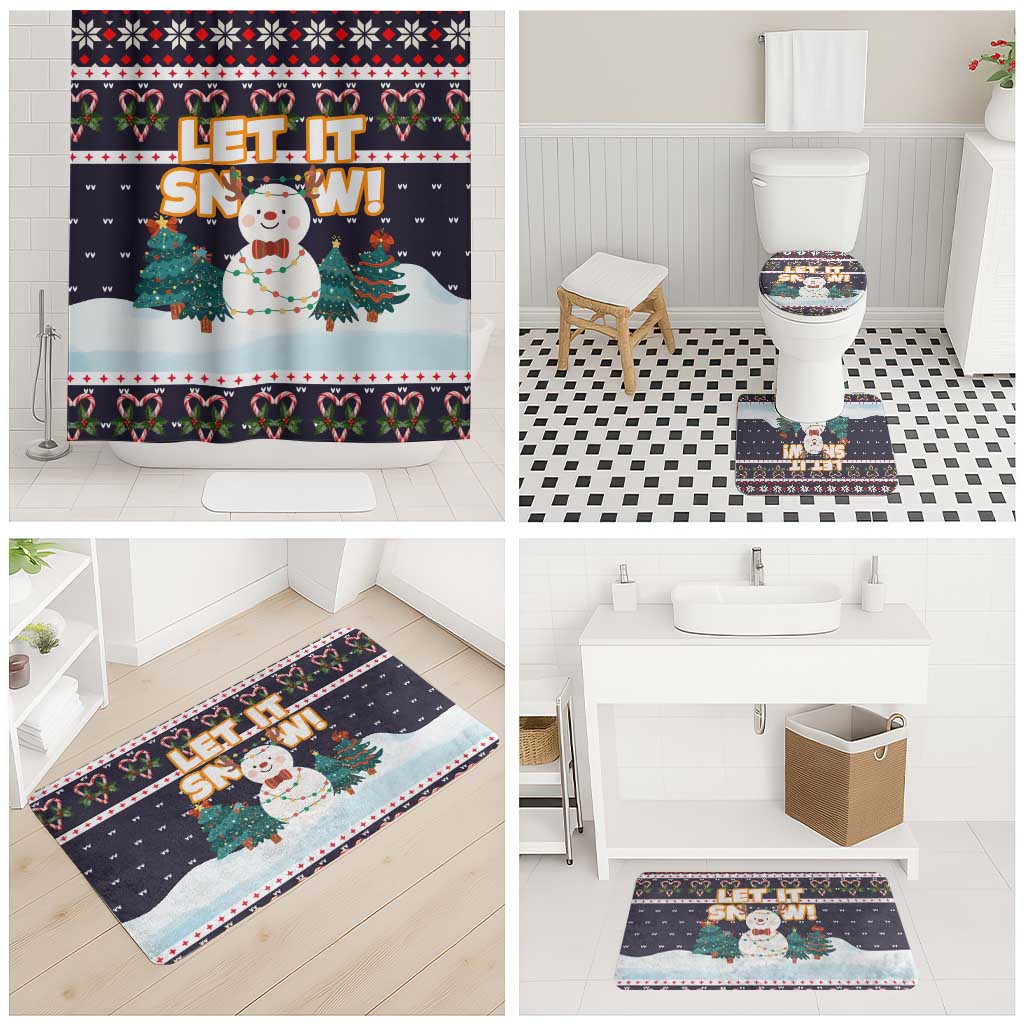 Let It Snow Christmas Bathroom Set Funny Xmas Holiday Patterns - Wonder Print Shop
