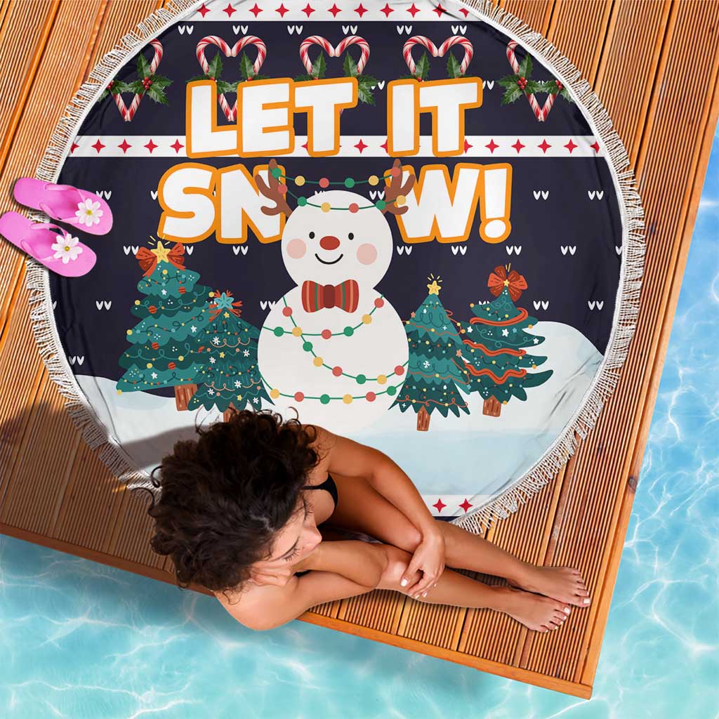 Let It Snow Christmas Beach Blanket Funny Xmas Holiday Patterns - Wonder Print Shop