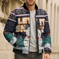 Let It Snow Christmas Bomber Puffer Jacket Funny Xmas Holiday Patterns - Wonder Print Shop