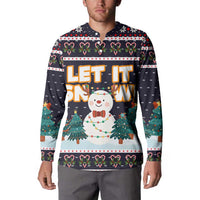 Let It Snow Christmas Button Sweatshirt Funny Xmas Holiday Patterns - Wonder Print Shop