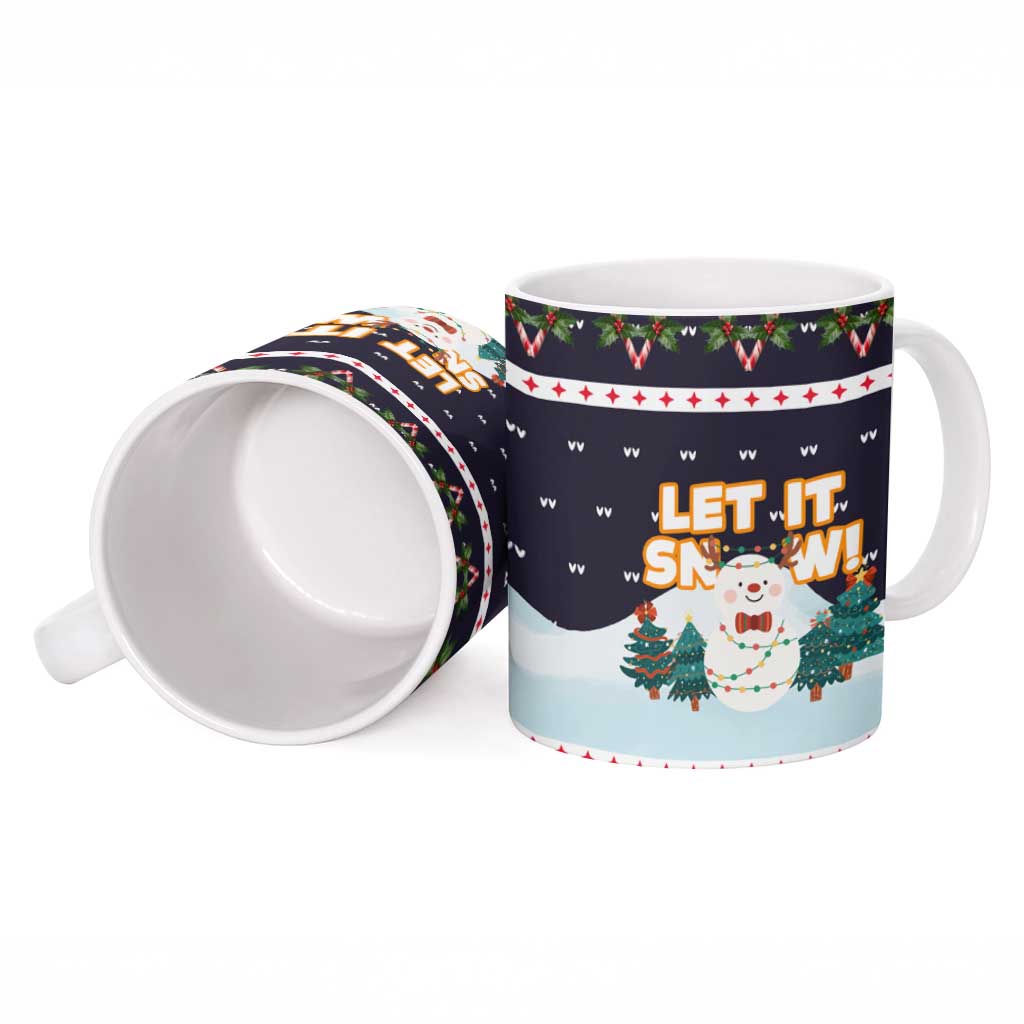 Let It Snow Christmas Ceramic Mug Funny Xmas Holiday Patterns - Wonder Print Shop