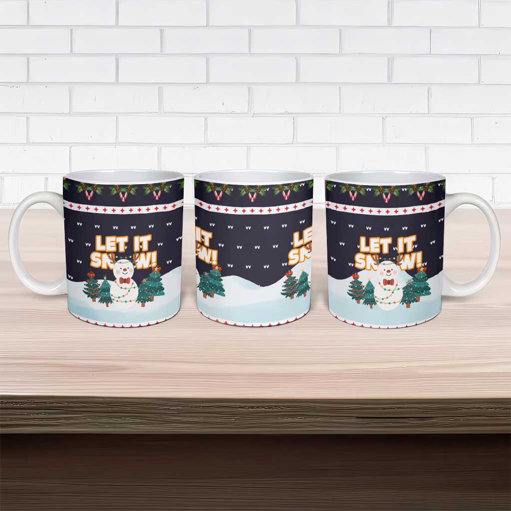 Let It Snow Christmas Ceramic Mug Funny Xmas Holiday Patterns - Wonder Print Shop