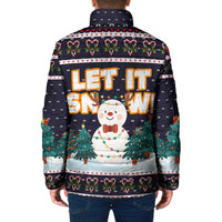 Let It Snow Christmas Padded Jacket Funny Xmas Holiday Patterns - Wonder Print Shop
