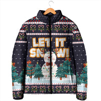 Let It Snow Christmas Padded Jacket Funny Xmas Holiday Patterns - Wonder Print Shop