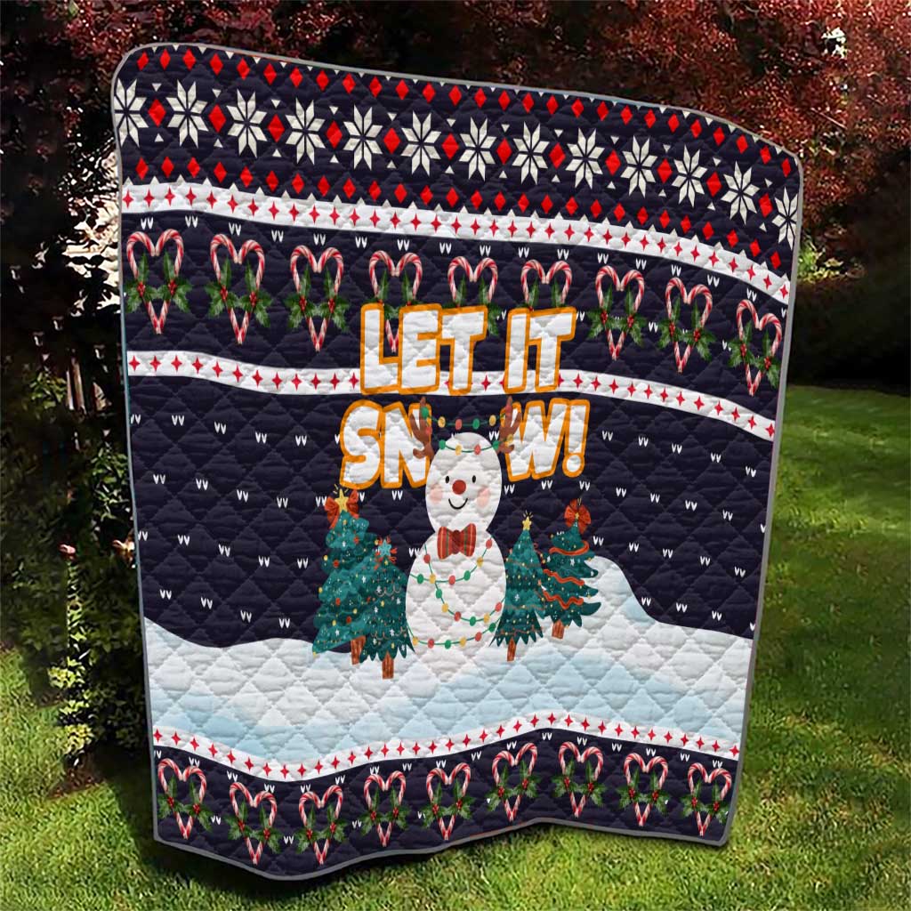 Let It Snow Christmas Quilt Funny Xmas Holiday Patterns - Wonder Print Shop