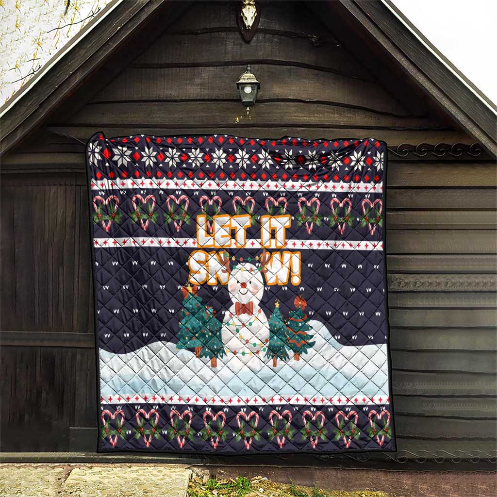 Let It Snow Christmas Quilt Funny Xmas Holiday Patterns - Wonder Print Shop