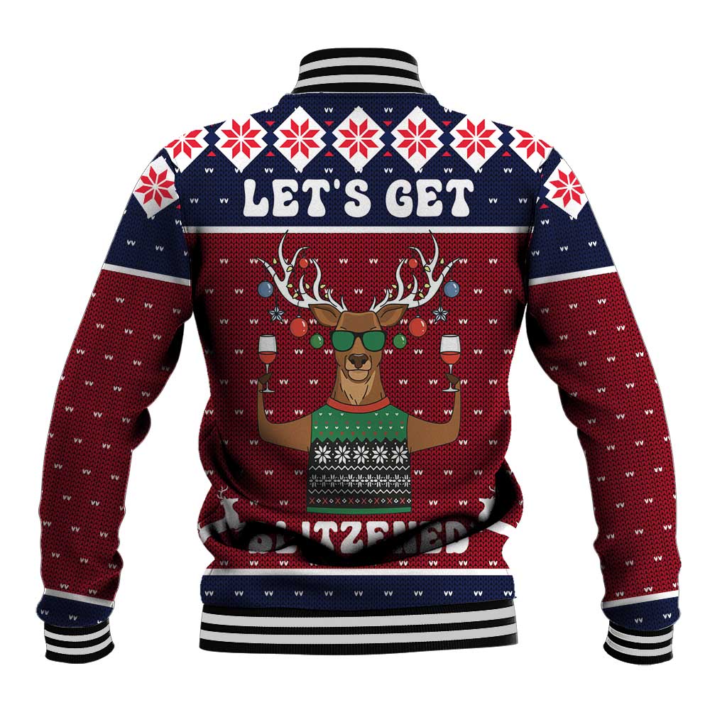 Lets Get Slouchy Christmas Baseball Jacket Funny Xmas Holiday Patterns - Wonder Print Shop