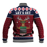 Lets Get Slouchy Christmas Baseball Jacket Funny Xmas Holiday Patterns - Wonder Print Shop