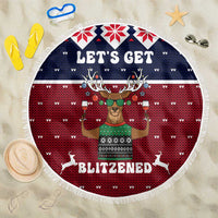 Lets Get Slouchy Christmas Beach Blanket Funny Xmas Holiday Patterns - Wonder Print Shop