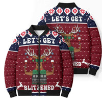 Lets Get Slouchy Christmas Bomber Puffer Jacket Funny Xmas Holiday Patterns - Wonder Print Shop