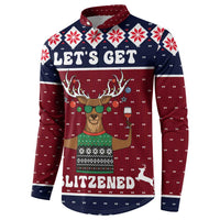 Lets Get Slouchy Christmas Button Sweatshirt Funny Xmas Holiday Patterns - Wonder Print Shop