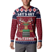 Lets Get Slouchy Christmas Button Sweatshirt Funny Xmas Holiday Patterns - Wonder Print Shop