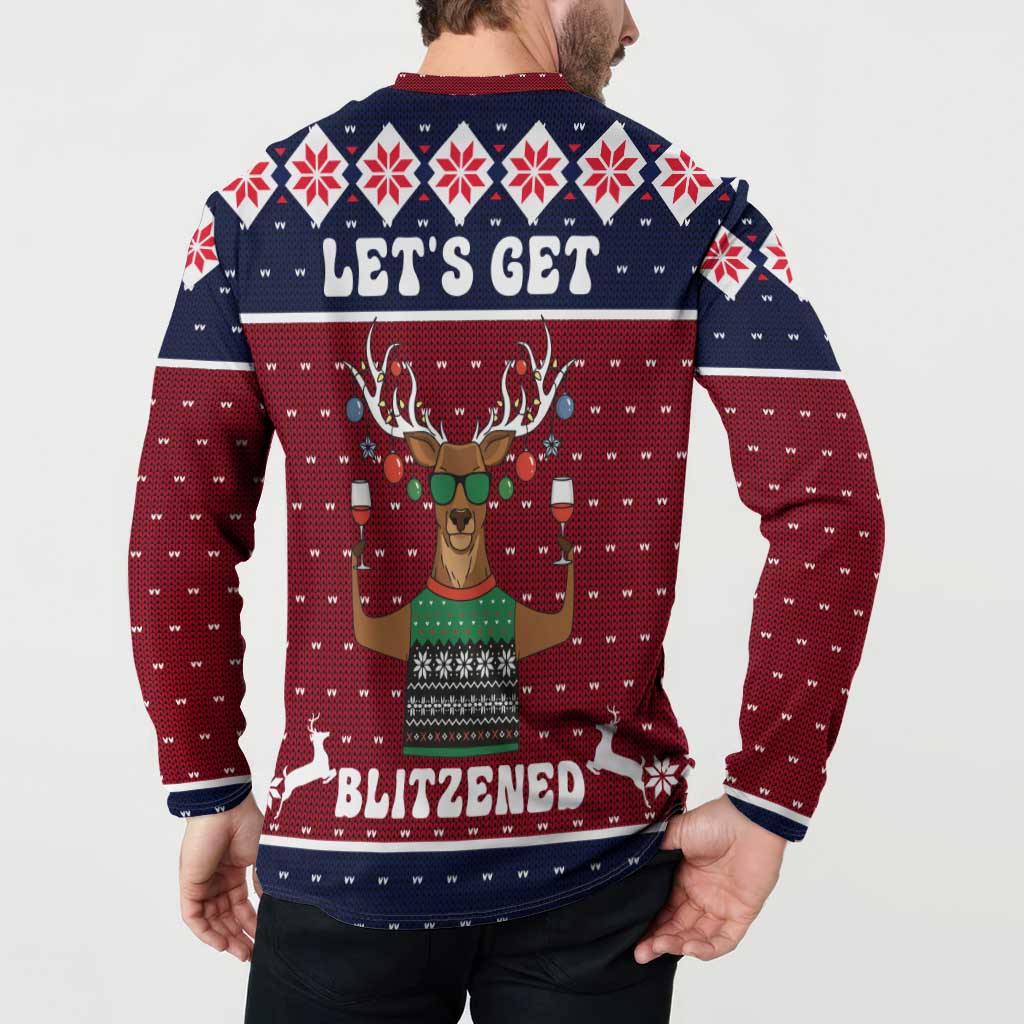 Lets Get Slouchy Christmas Button Sweatshirt Funny Xmas Holiday Patterns - Wonder Print Shop
