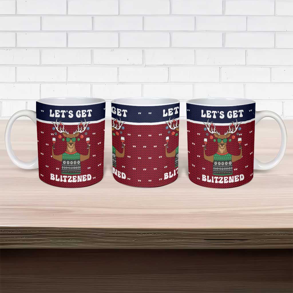 Lets Get Slouchy Christmas Ceramic Mug Funny Xmas Holiday Patterns - Wonder Print Shop