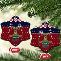 Lets Get Slouchy Christmas Ceramic Ornament Funny Xmas Holiday Patterns - Wonder Print Shop