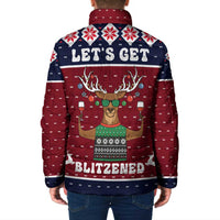 Lets Get Slouchy Christmas Padded Jacket Funny Xmas Holiday Patterns - Wonder Print Shop