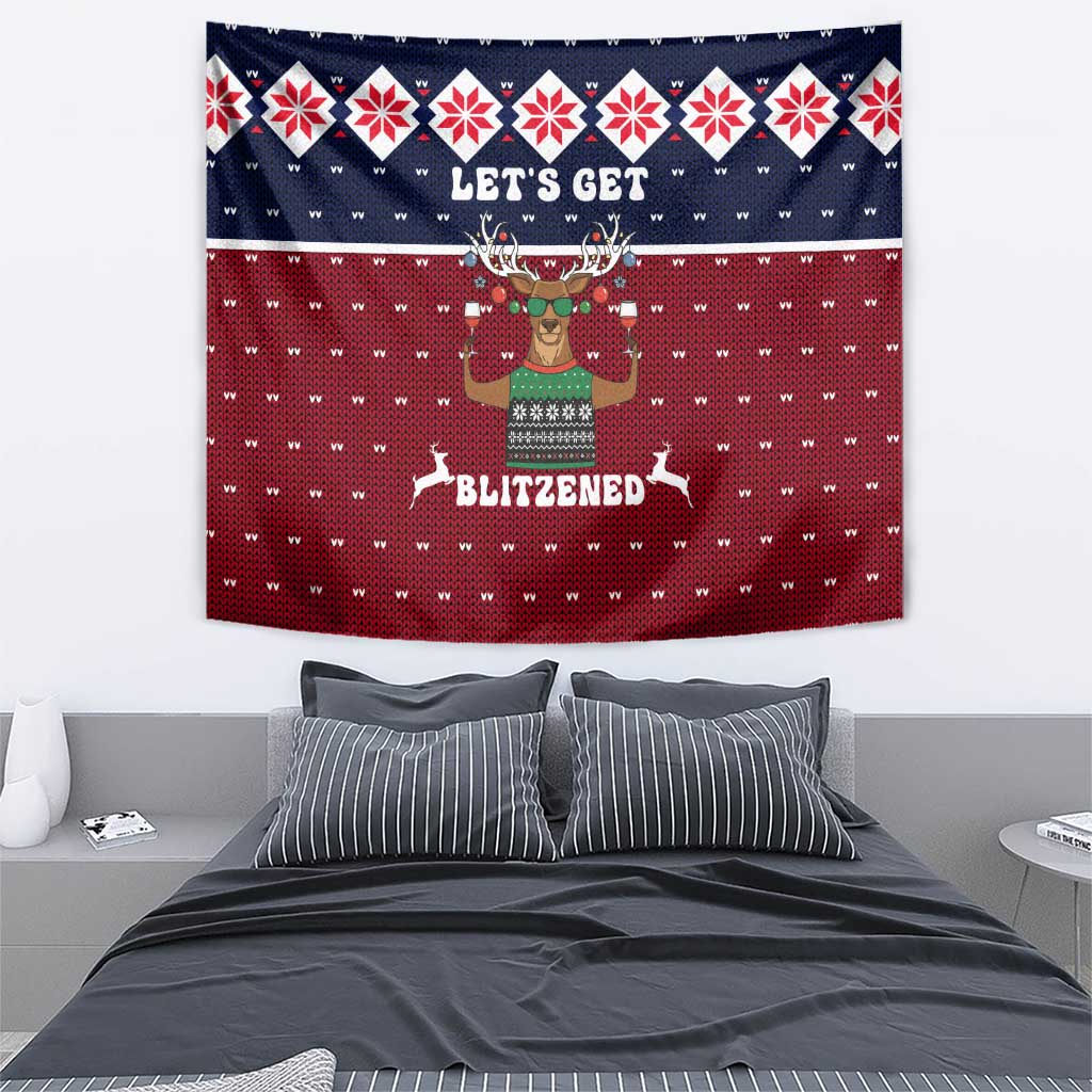 Lets Get Slouchy Christmas Tapestry Funny Xmas Holiday Patterns - Wonder Print Shop