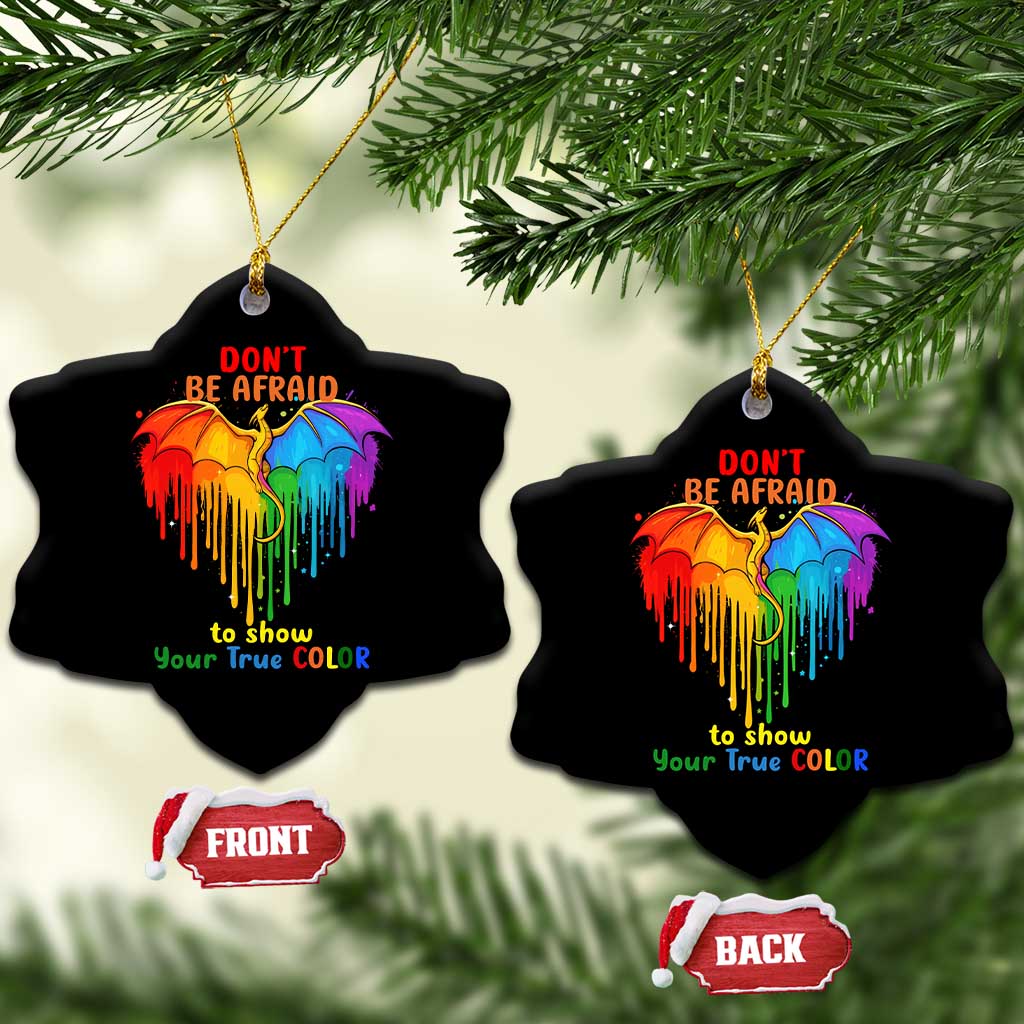 LGBT Dont Be Afraid Christmas Ceramic Ornament Xmas Holiday Patterns - Wonder Print Shop