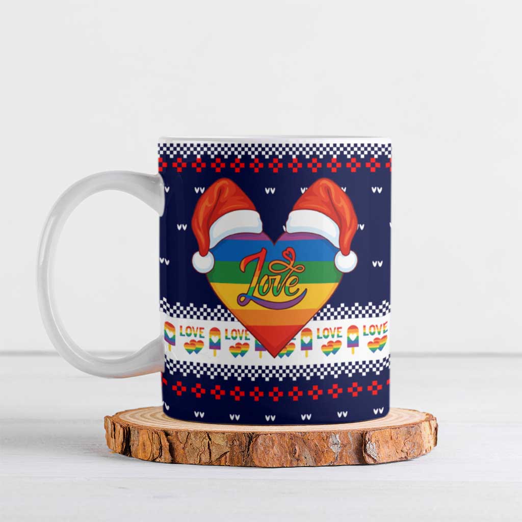 LGBT Heart Christmas Yall Christmas Ceramic Mug Xmas Holiday Patterns - Wonder Print Shop