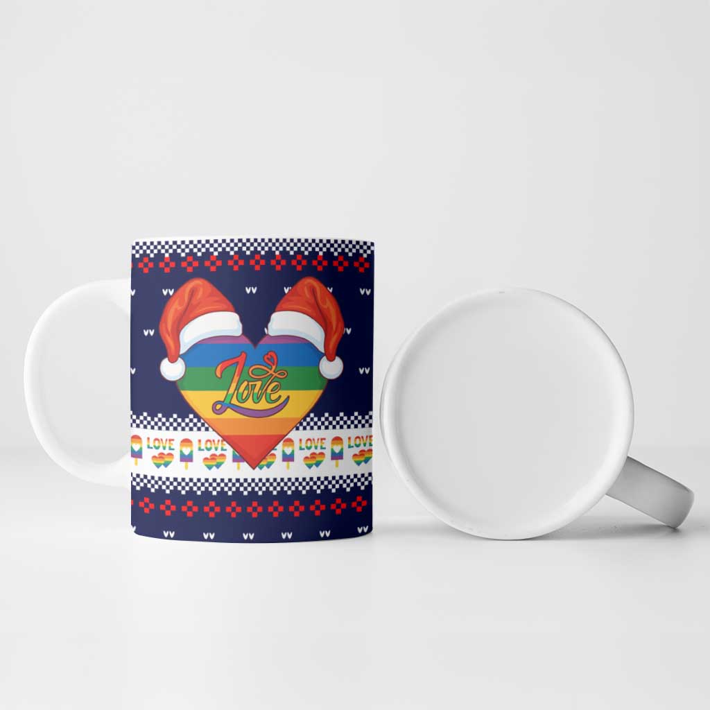 LGBT Heart Christmas Yall Christmas Ceramic Mug Xmas Holiday Patterns - Wonder Print Shop