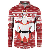 Llama Superhero Christmas Button Sweatshirt Xmas Holiday Patterns - Wonder Print Shop