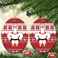Llama Superhero Christmas Ceramic Ornament Xmas Holiday Patterns - Wonder Print Shop