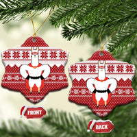 Llama Superhero Christmas Ceramic Ornament Xmas Holiday Patterns - Wonder Print Shop