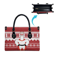 Llama Superhero Christmas Leather Bag Xmas Holiday Patterns - Wonder Print Shop