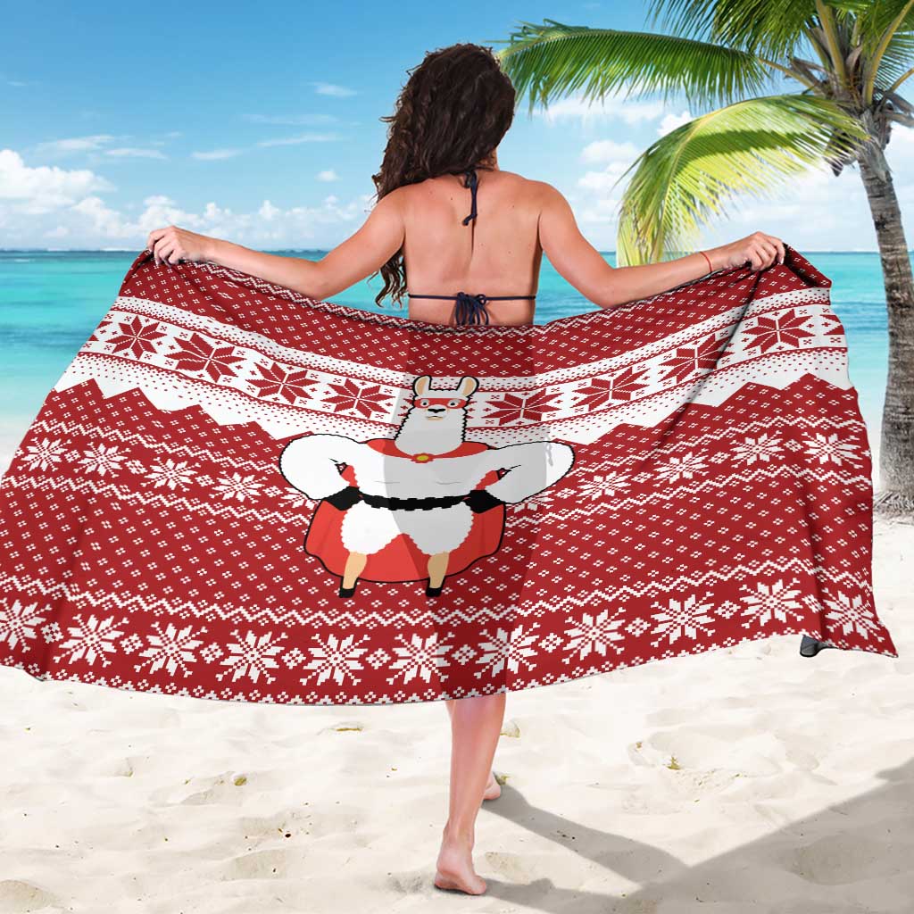 Llama Superhero Christmas Sarong Xmas Holiday Patterns - Wonder Print Shop