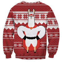 Llama Superhero Christmas Sweatshirt Xmas Holiday Patterns - Wonder Print Shop
