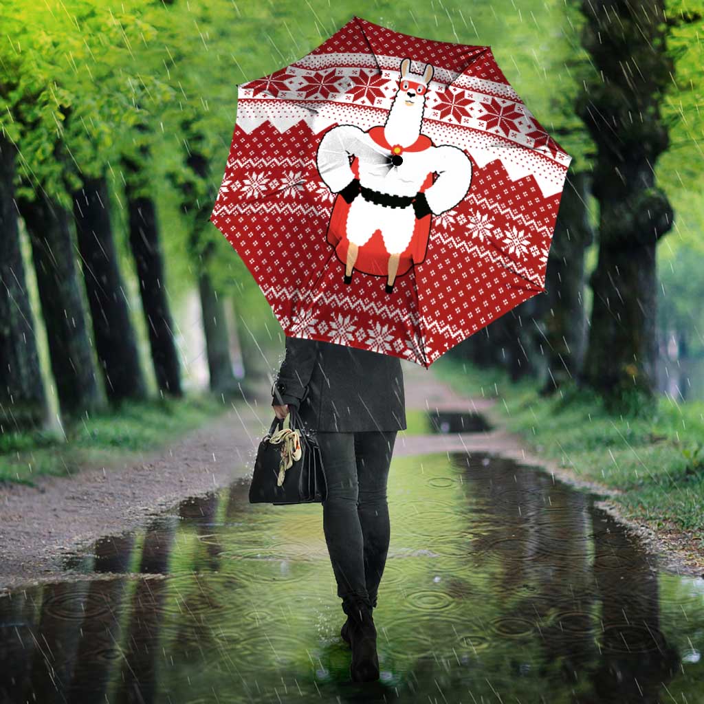 Llama Superhero Christmas Umbrella Xmas Holiday Patterns - Wonder Print Shop