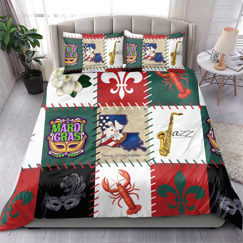 Louisiana Famous Things Christmas Bedding Set Xmas Holiday Patterns - Wonder Print Shop