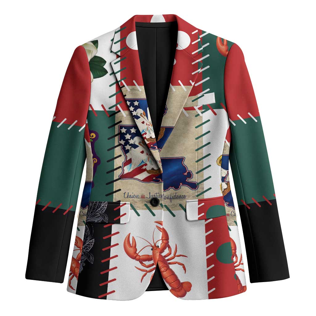Louisiana Famous Things Christmas Blazer Xmas Holiday Patterns - Wonder Print Shop